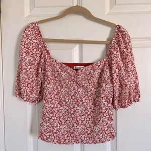 Abercrombie Puff sleeve sweetheart top